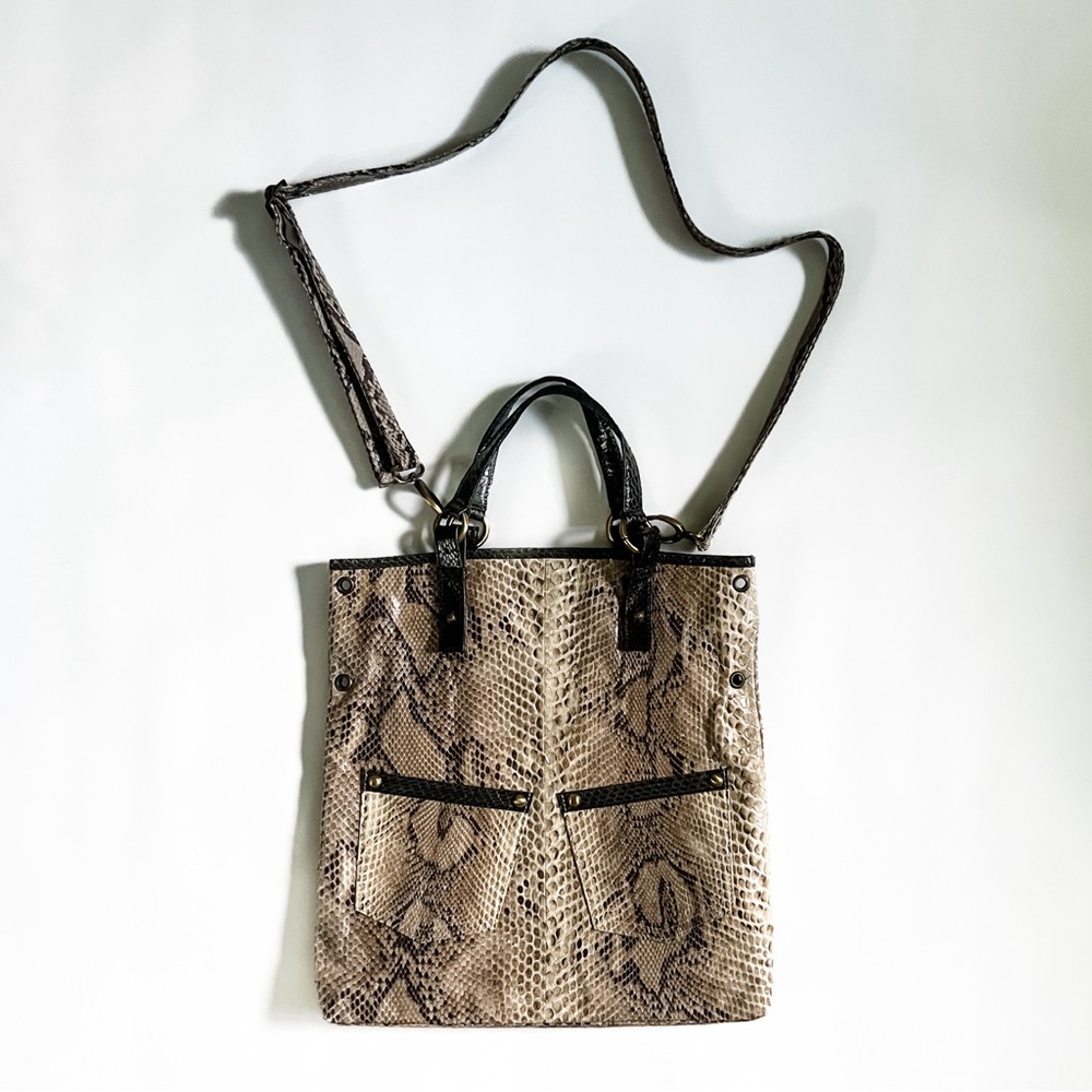 Vintage 90s Authentic Python Snakeskin Handcrafte… - image 1